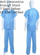 लघु आस्तीन नौसेना डिस्पोजेबल Coverall सूट, मेडिकल स्क्रब सूट आईएसओ स्वीकृत