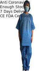 नि: शुल्क नमूने के साथ लंबी / छोटी आस्तीन डिस्पोजेबल Coverall सूट धूल सबूत